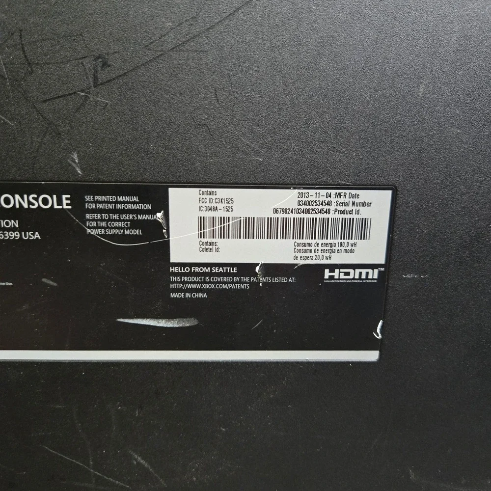 Microsoft Xbox One Console - Black For Parts Or Repair